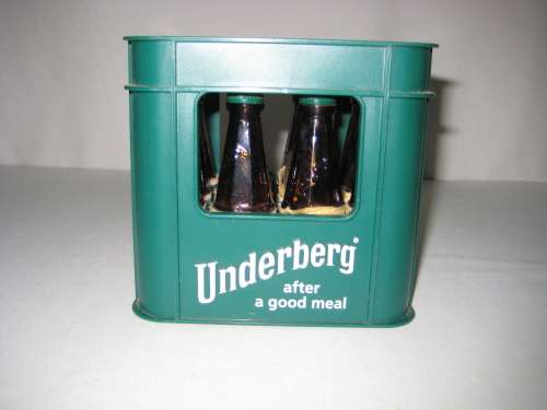 Underberg 12 Miniatures Bottles with lids in Plastic crate - After a good meal