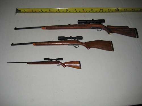 Toy Miniature Rifle Set with Scopes - Handmade by Gun Collector