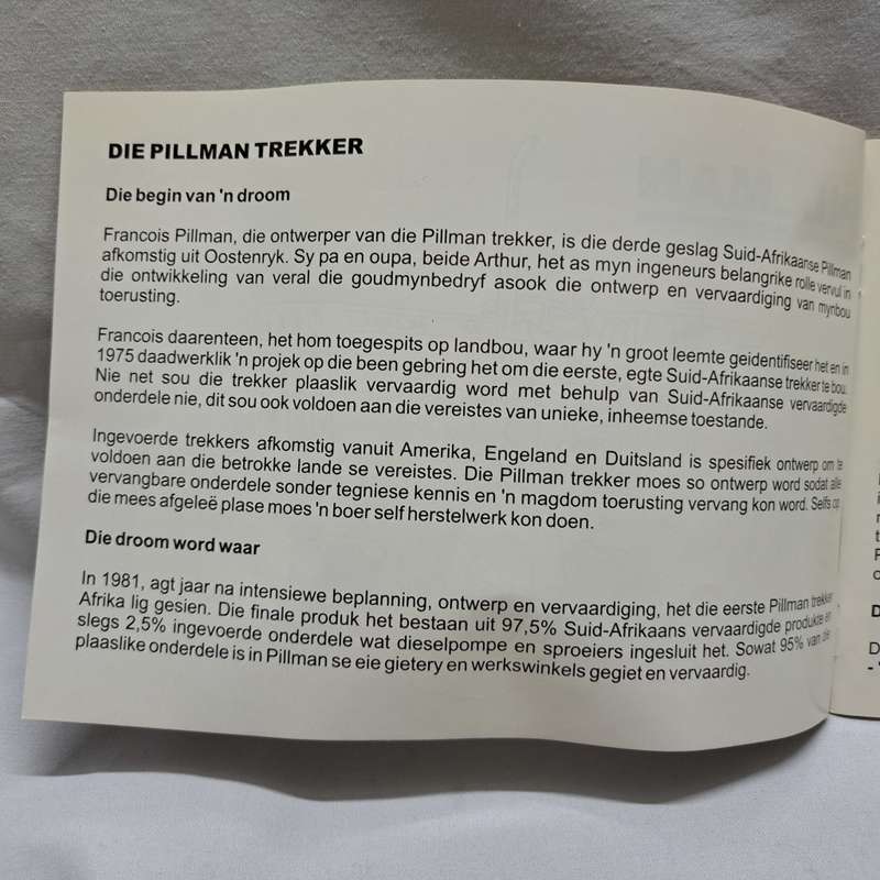 Pillman 4.2 Tractor - Made in South Africa - Scale 1/16 - Resin Heads