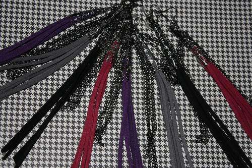 Strappy leather earrings