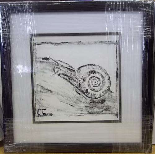 Snail - Black and White Inkblot