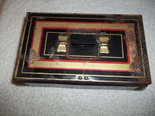 Lovely very old metal savings box