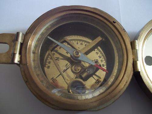 NATURAL SINE SOLID BRASS COMPASS - STANLEY LONDON