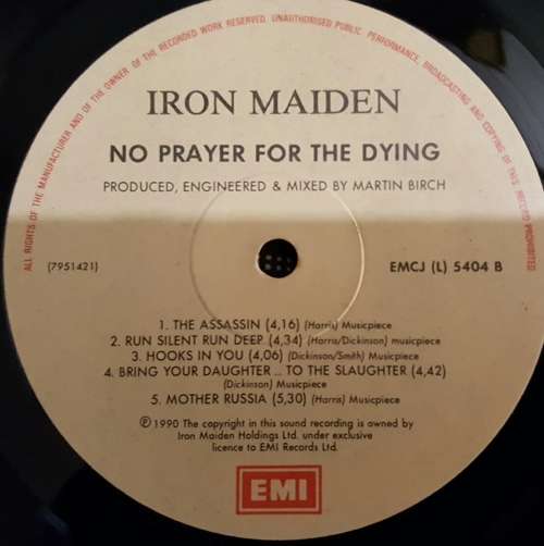 Iron Maiden - No Prayer For The Dying VINYL LP