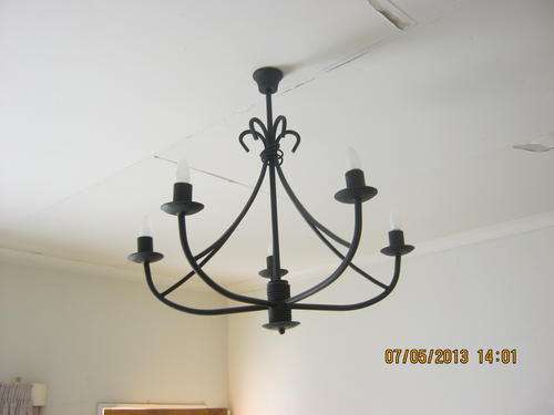 Unique 5 light metal chandelier...just 5 made