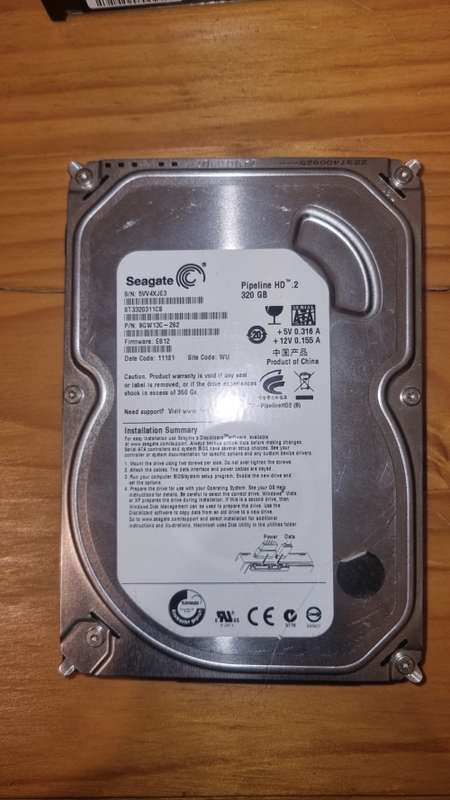 80GB/250GB/320GB Seagate/Western Digital Hard drives - LOT of 5 Drives