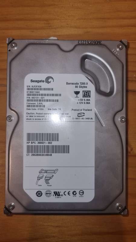80GB/250GB/320GB Seagate/Western Digital Hard drives - LOT of 5 Drives