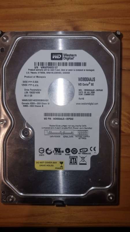 80GB/250GB/320GB Seagate/Western Digital Hard drives - LOT of 5 Drives