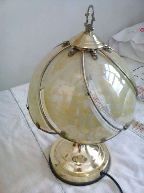Tiffany-style electric lamp. Working fine, but shows a lot of use.
