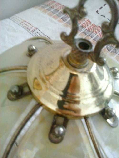 Tiffany-style electric lamp. Working fine, but shows a lot of use.