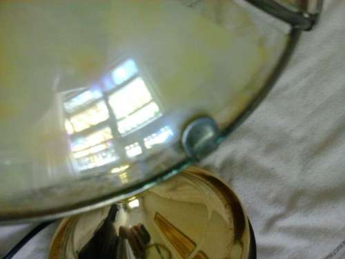 Tiffany-style electric lamp. Working fine, but shows a lot of use.