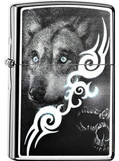 Zippo Wolf with Skull
