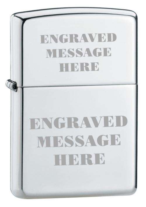 Personalised, engraved Zippo