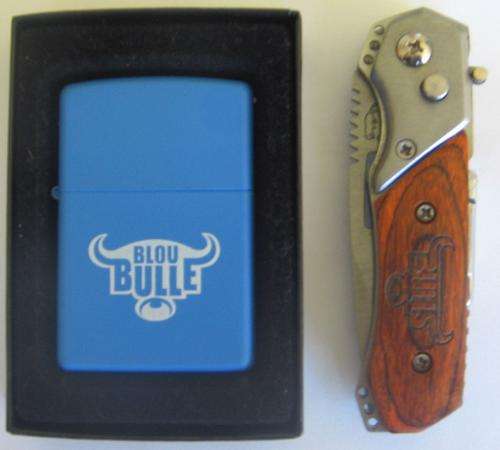 Bulls Zippo and Biltong Knife set