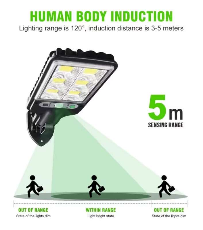 Outdoor Garden 108COB Wall Mounted Motion Sensor Light Solar Street Light