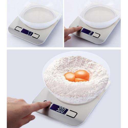 LED Portable Digital Kitchen Food Scale - Silver / 5kg