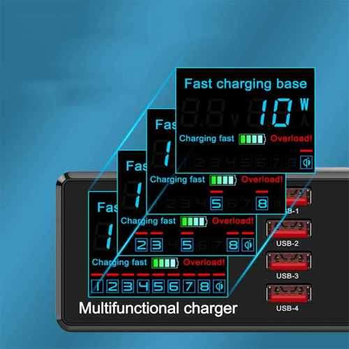 8Port Multi Fast Usb Charger Quick Charge 3.0 Phone Charging Station Led Display Usb Smart Wireless