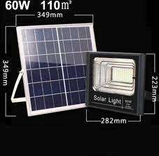 60W LED SOLAR Flood Light with Remote Control, Solar Panel, Waterproof & 1350 Lumens
