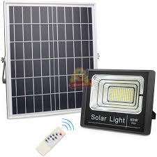 60W LED SOLAR Flood Light with Remote Control, Solar Panel, Waterproof & 1350 Lumens
