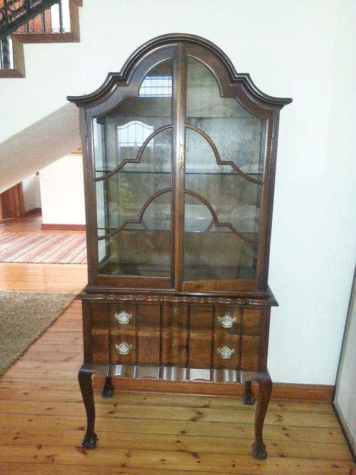 Imbuia wood display cabinet