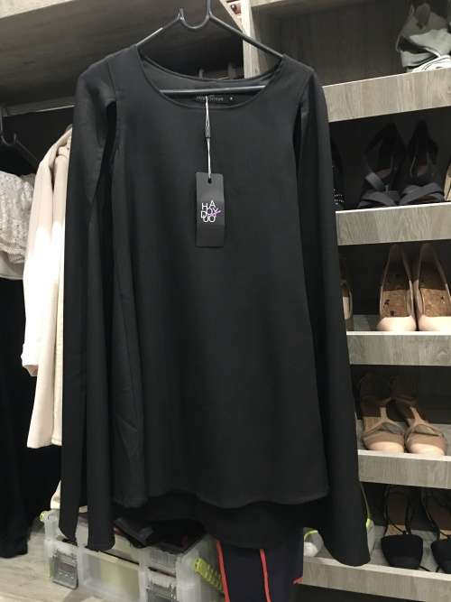 NEW! Black Cape Dress