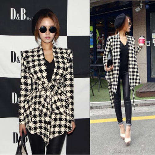 Houndstooth Wrap Cardigan