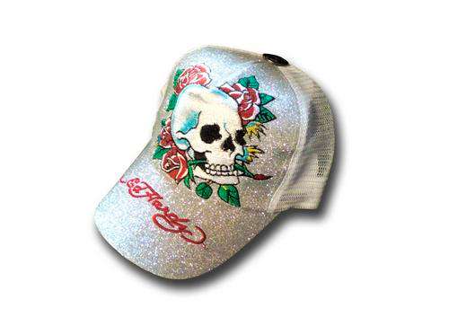 *STUNNING ED HARDY CAP* (Silver and White)