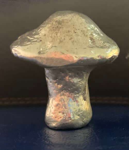 3.84 oz hand poured .999 pure silver MAGIC MUSHROOM custom made in the USA with COA. Unique piece.