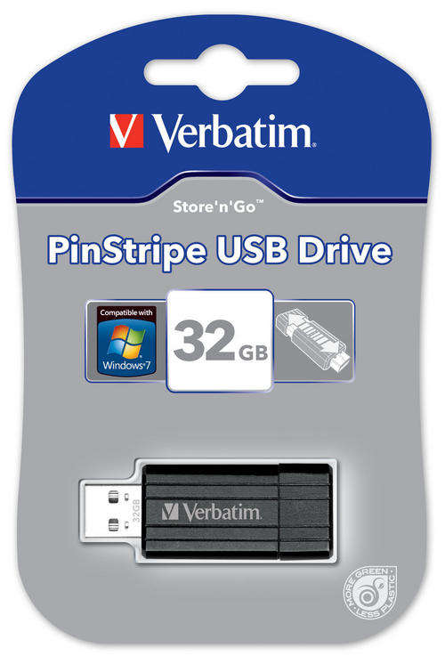 Verbatim 32GB USB Pinstripe Flash Drive R380