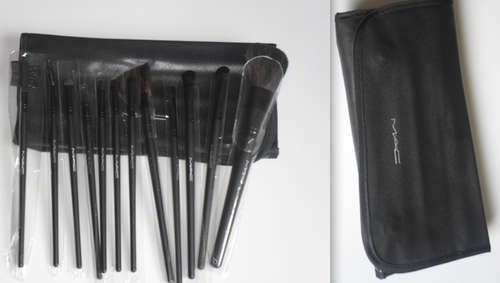 MAC 12 MAKEUP BRUSHES + CASE, FREE POSTAGE !