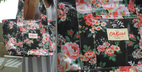 CATH KIDSTON BLACK FLORAL HANDBAG, FREE POSTAGE PAYPAL ONLY!