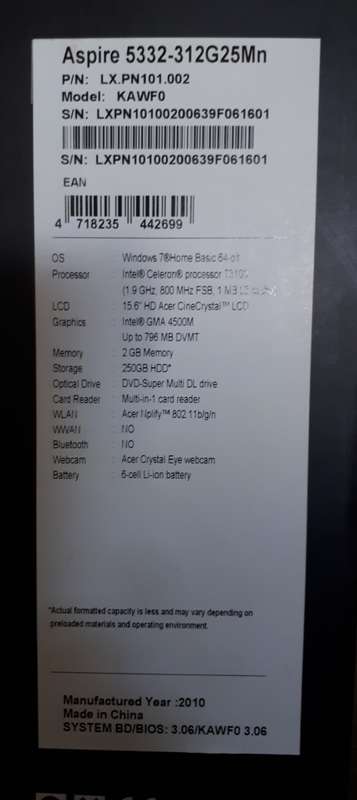 Acer Aspire 5332