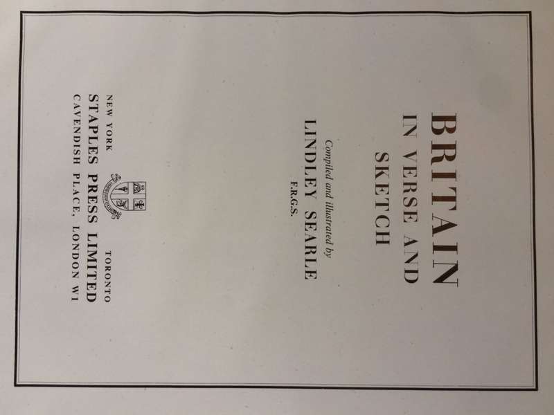 Britain in Verse and Sketch - Lindley Searle HARDCOVER 1945 1st Ed