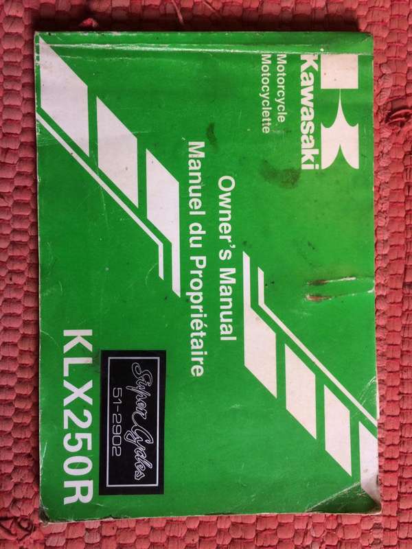 Kawasaki KLX 250R Owners Manual