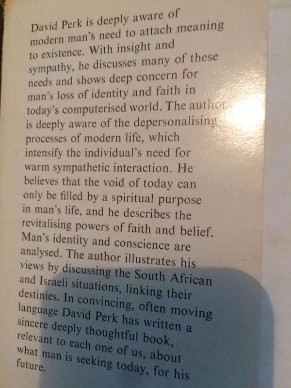 Man`s Quest for Meaning, Faith and Identity - David Perk (1st Edition HARDBACK)