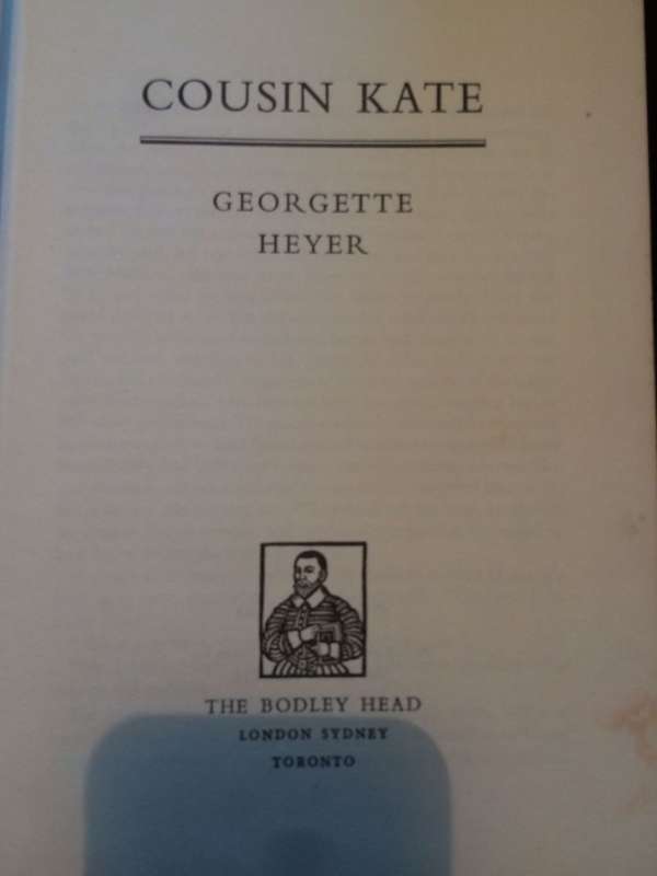 Cousin Kate - Georgette Heyer (1968 1st Edition Hardcover)