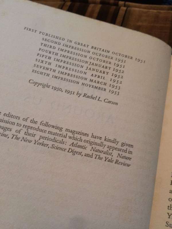 The Sea Around Us - Rachel L Carson (Hardcover 1953)