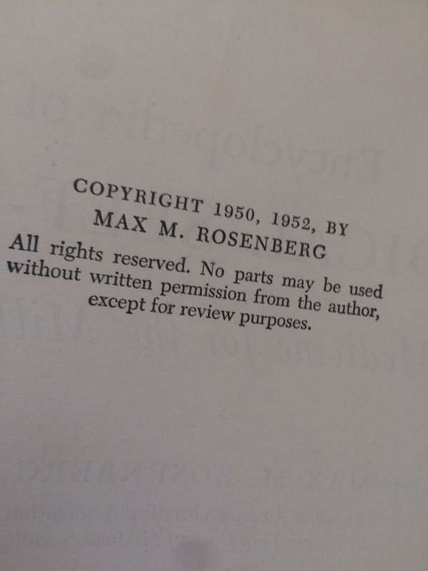 Encyclopedia of Medical Self-Help - Max M Rosenberg (1952 HARDCOVER)