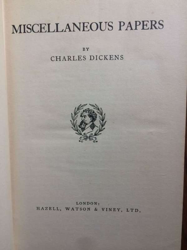 Miscellaneous Papers & Edwin Drood - Charles Dickens (1935 Hardcover RARE)