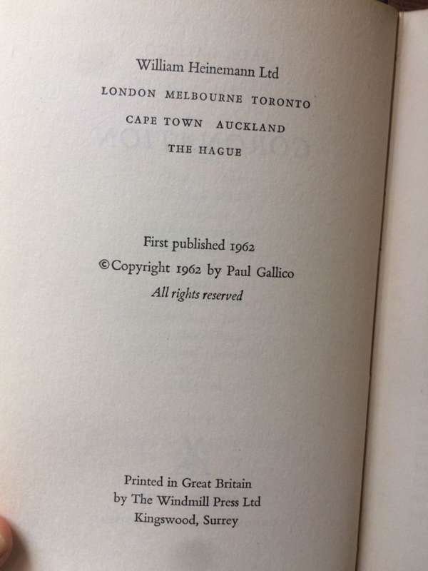 Coronation - Paul Gallico (1962 1st Edition HARDCOVER)
