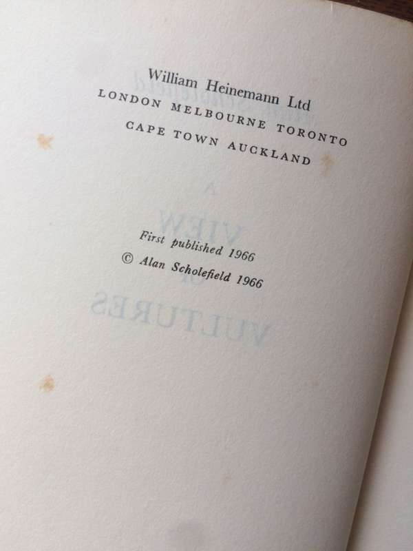 A View of Vultures - Alan Scholefield (1966 1st Edition Hardcover)