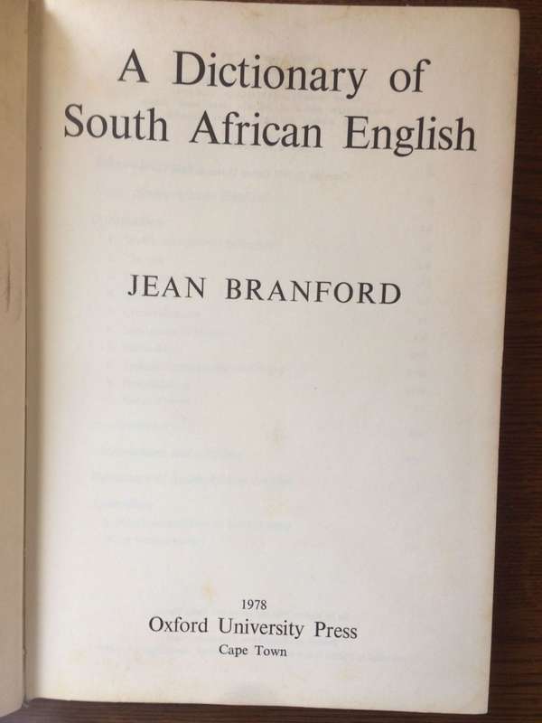 A Dictionary of South African English - Jean Branford