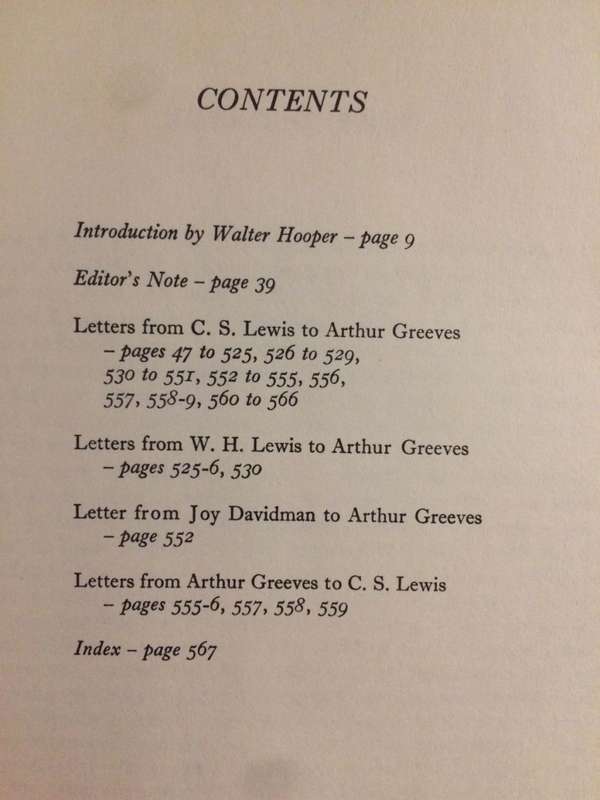 The Letters of CS Lewis to Arthur Greeves 1914-1969: They Stand Together