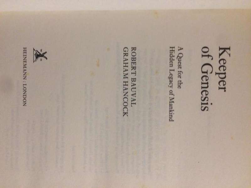 Keeper of Genesis: A Quest for the Hidden Legacy of Mankind - Robert Bauval & Graham Hankock HARDCOV