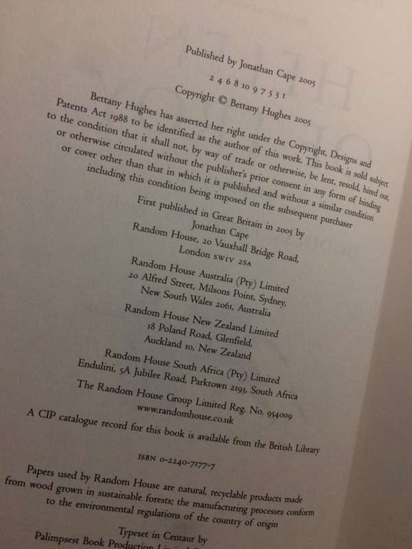 Helen of Troy: Goddess, Princess, or? - Bettany Hughes (2005 1st Edition HARDCOVER)