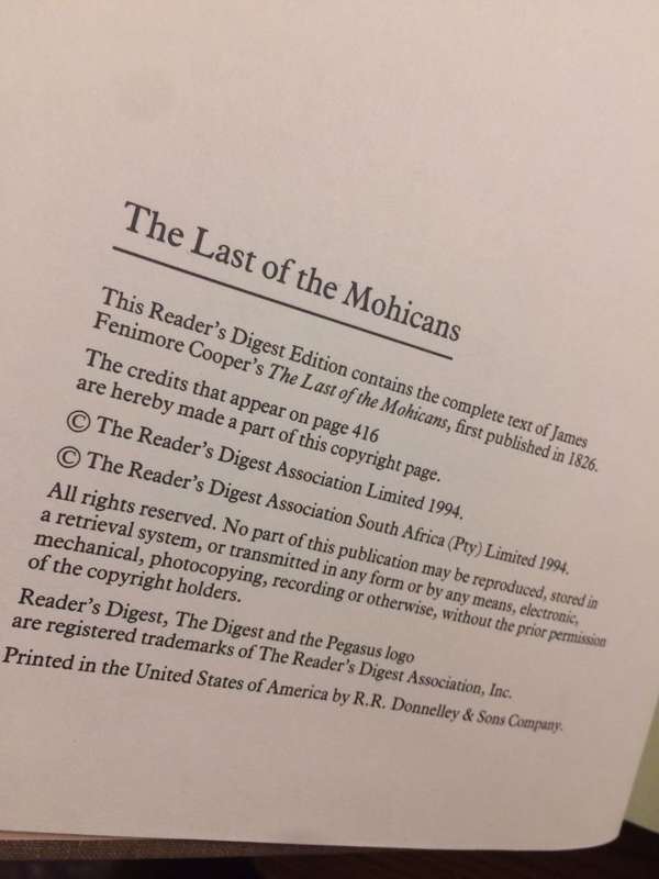 The Last of the Mohicans - James Fenimore Cooper (1994 Hardcover BEAUTIFUL Edition)