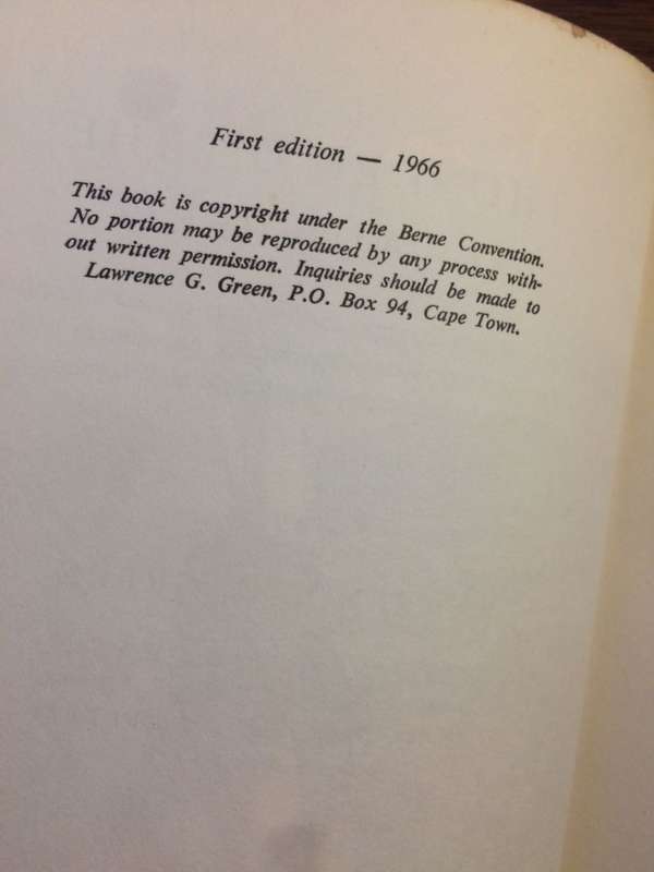 Thunder on the Blaauwberg - Lawrence G Green (1966 1st Edition)