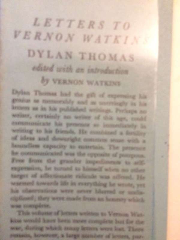 Letters to Vernon Watkins - Dylan Thomas (1957 1st Edition)