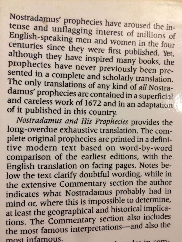 Nostradamus And His Prophecies - Edgar Leoni (1982 HARDCOVER)