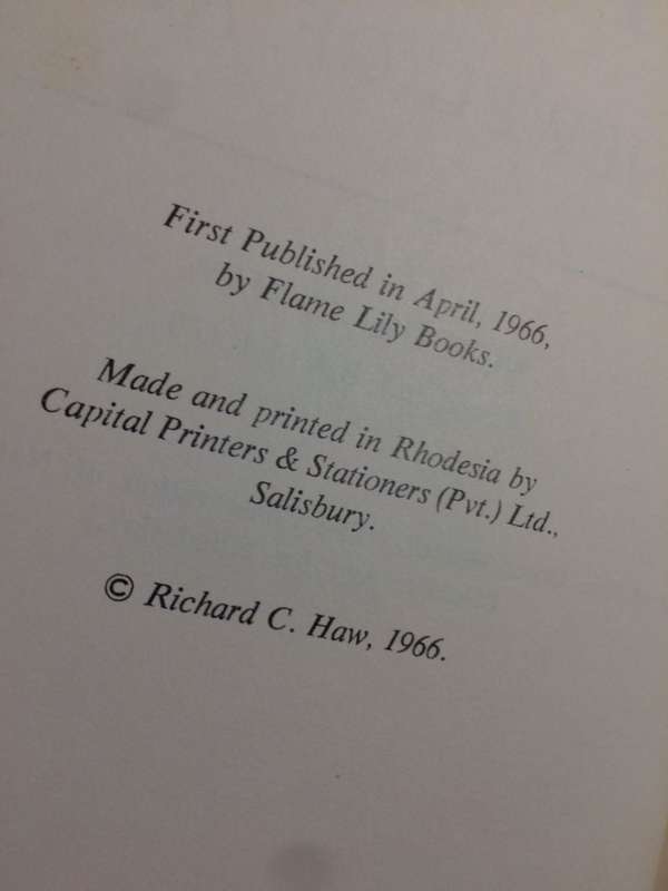 Rhodesia: The Jewel of Africa - Richard C Haw (1966 1st Edition) *SIGNED BY THE AUTHOR*